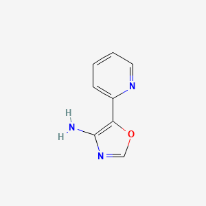 molecular formula C8H7N3O B13667877 5-(Pyridin-2-yl)oxazol-4-amine 