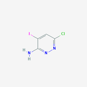 molecular formula C4H3ClIN3 B13667925 6-Chloro-4-iodopyridazin-3-amine 
