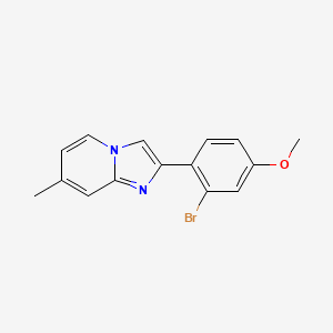 molecular formula C15H13BrN2O B13667931 2-(2-Bromo-4-methoxyphenyl)-7-methylimidazo[1,2-a]pyridine 