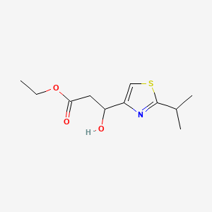 molecular formula C11H17NO3S B13667986 Ethyl 3-Hydroxy-3-(2-isopropyl-4-thiazolyl)propanoate 