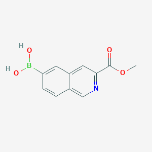 molecular formula C11H10BNO4 B13668312 (3-(Methoxycarbonyl)isoquinolin-6-yl)boronic acid 