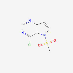 molecular formula C7H6ClN3O2S B13668344 4-Chloro-5-(methylsulfonyl)-5H-pyrrolo[3,2-d]pyrimidine 