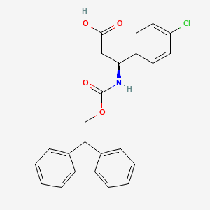 molecular formula C24H20ClNO4 B1366835 (S)-3-((((9H-Fluoren-9-YL)methoxy)carbonyl)amino)-3-(4-chlorophenyl)propanoic acid CAS No. 479064-91-0