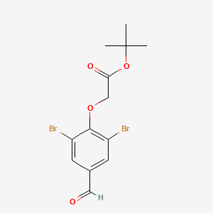 molecular formula C13H14Br2O4 B13668401 tert-Butyl 2-(2,6-Dibromo-4-formylphenoxy)acetate 