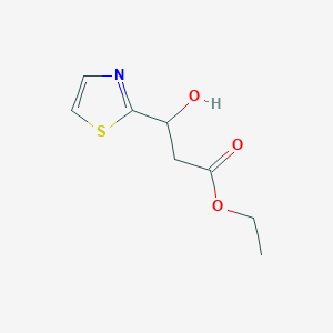 molecular formula C8H11NO3S B13668417 Ethyl 3-Hydroxy-3-(2-thiazolyl)propanoate 