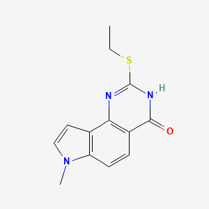 molecular formula C13H13N3OS B13668425 2-(Ethylthio)-7-methyl-1H-pyrrolo[2,3-h]quinazolin-4(7H)-one 