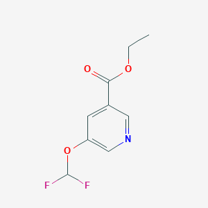 molecular formula C9H9F2NO3 B13668430 Ethyl 5-(difluoromethoxy)nicotinate 