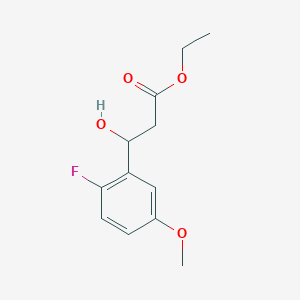 molecular formula C12H15FO4 B13668434 Ethyl 3-(2-Fluoro-5-methoxyphenyl)-3-hydroxypropanoate 
