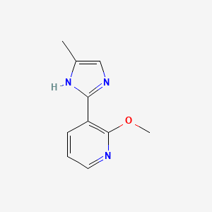 molecular formula C10H11N3O B13668465 2-Methoxy-3-(5-methyl-2-imidazolyl)pyridine 
