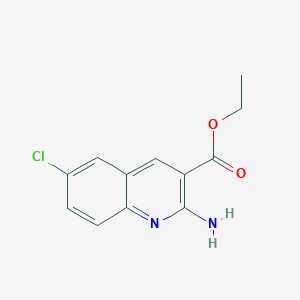 molecular formula C12H11ClN2O2 B13668467 Ethyl 2-amino-6-chloroquinoline-3-carboxylate 
