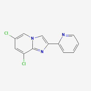 molecular formula C12H7Cl2N3 B13668468 6,8-Dichloro-2-(2-pyridyl)imidazo[1,2-a]pyridine 