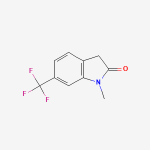 molecular formula C10H8F3NO B13668482 1-Methyl-6-(trifluoromethyl)indolin-2-one 