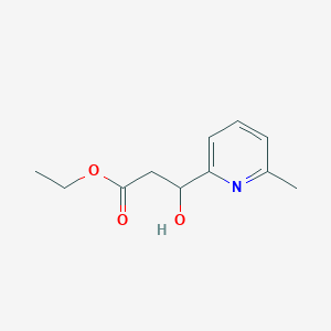 molecular formula C11H15NO3 B13668491 Ethyl 3-hydroxy-3-(6-methylpyridin-2-yl)propanoate 
