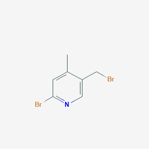 molecular formula C7H7Br2N B13668497 2-Bromo-5-(bromomethyl)-4-methylpyridine 