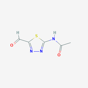molecular formula C5H5N3O2S B13668548 N-(5-formyl-1,3,4-thiadiazol-2-yl)acetamide 