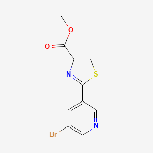 molecular formula C10H7BrN2O2S B13668557 Methyl 2-(5-Bromopyridin-3-yl)thiazole-4-carboxylate 