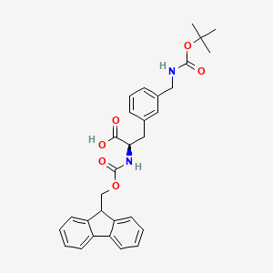 molecular formula C30H32N2O6 B1366859 (R)-2-((((9H-Fluoren-9-yl)methoxy)carbonyl)amino)-3-(3-(((tert-butoxycarbonyl)amino)methyl)phenyl)propanoic acid CAS No. 1217665-54-7