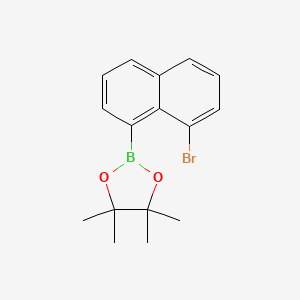 molecular formula C16H18BBrO2 B13668613 2-(8-Bromonaphthalen-1-yl)-4,4,5,5-tetramethyl-1,3,2-dioxaborolane 