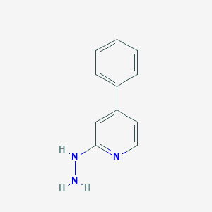 molecular formula C11H11N3 B13668615 2-Hydrazinyl-4-phenylpyridine 