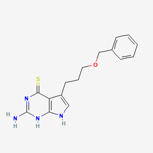 molecular formula C16H18N4OS B13668635 2-Amino-5-[3-(benzyloxy)propyl]-3H-pyrrolo[2,3-d]pyrimidine-4(7H)-thione 