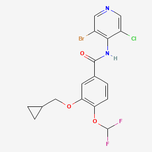 molecular formula C17H14BrClF2N2O3 B13668784 N-(3-Bromo-5-chloro-4-pyridyl)-3-(cyclopropylmethoxy)-4-(difluoromethoxy)benzamide 
