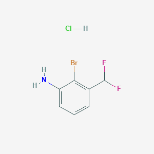 molecular formula C7H7BrClF2N B13668840 2-Bromo-3-(difluoromethyl)aniline hydrochloride 