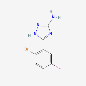 molecular formula C8H6BrFN4 B13668872 5-Amino-3-(2-bromo-5-fluorophenyl)-1H-1,2,4-triazole 