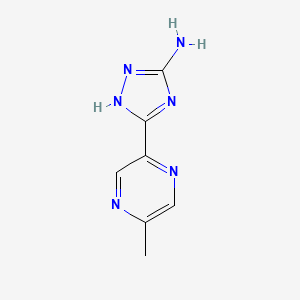 molecular formula C7H8N6 B13668914 5-Amino-3-(5-methyl-2-pyrazinyl)-1H-1,2,4-triazole 