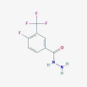 molecular formula C8H6F4N2O B13668926 4-Fluoro-3-(trifluoromethyl)benzohydrazide 