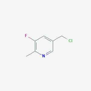 molecular formula C7H7ClFN B13668941 5-(Chloromethyl)-3-fluoro-2-methylpyridine 