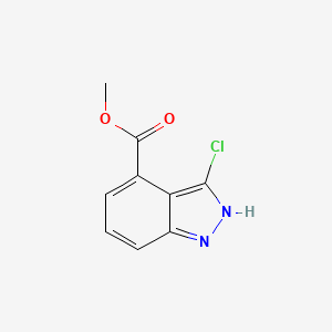 molecular formula C9H7ClN2O2 B13668967 Methyl 3-chloro-1H-indazole-4-carboxylate 