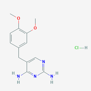 molecular formula C13H17ClN4O2 B1366903 5-(3,4-Dimethoxybenzyl)pyrimidine-2,4-diamine hydrochloride CAS No. 2507-23-5