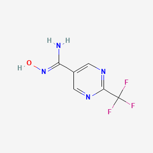 molecular formula C6H5F3N4O B13669047 N-Hydroxy-2-(trifluoromethyl)pyrimidine-5-carboximidamide 