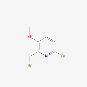 molecular formula C7H7Br2NO B13669075 6-Bromo-2-(bromomethyl)-3-methoxypyridine 