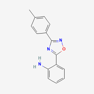 molecular formula C15H13N3O B1366908 2-[3-(4-Methylphenyl)-1,2,4-oxadiazol-5-YL]aniline CAS No. 58589-02-9