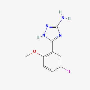molecular formula C9H9IN4O B13669081 5-Amino-3-(5-iodo-2-methoxyphenyl)-1H-1,2,4-triazole 