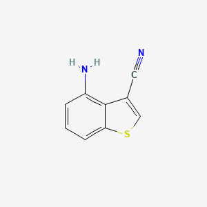 molecular formula C9H6N2S B13669110 4-Aminobenzo[b]thiophene-3-carbonitrile 