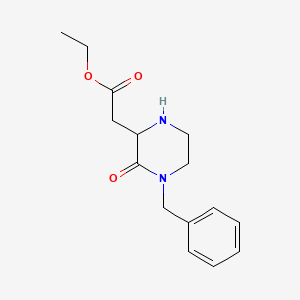 molecular formula C15H20N2O3 B1366912 Ethyl 2-(4-benzyl-3-oxo-2-piperazinyl)acetate 