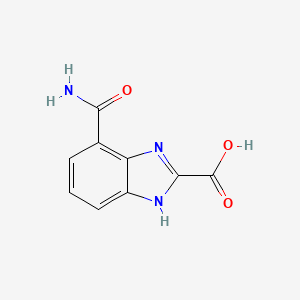 molecular formula C9H7N3O3 B13669143 4-Carbamoylbenzimidazole-2-carboxylic Acid 