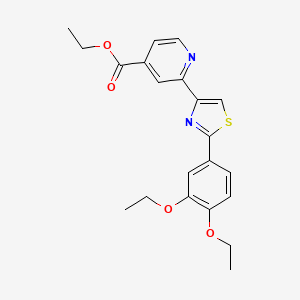 molecular formula C21H22N2O4S B13669177 Ethyl 2-(2-(3,4-diethoxyphenyl)thiazol-4-yl)isonicotinate 
