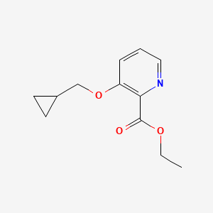 molecular formula C12H15NO3 B13669192 Ethyl 3-(cyclopropylmethoxy)picolinate 
