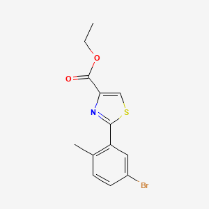 molecular formula C13H12BrNO2S B13669248 Ethyl 2-(5-bromo-2-methylphenyl)thiazole-4-carboxylate 
