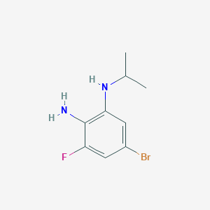 molecular formula C9H12BrFN2 B13669323 5-Bromo-3-fluoro-N1-isopropylbenzene-1,2-diamine 
