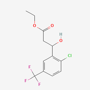 molecular formula C12H12ClF3O3 B13669361 Ethyl 3-(2-chloro-5-(trifluoromethyl)phenyl)-3-hydroxypropanoate 