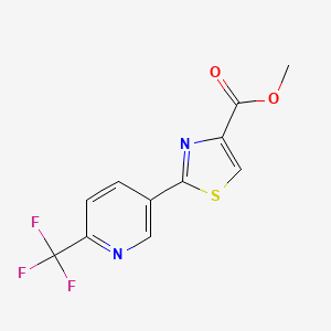molecular formula C11H7F3N2O2S B13669373 Methyl 2-[6-(Trifluoromethyl)-3-pyridyl]thiazole-4-carboxylate 