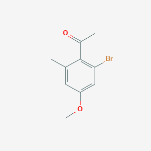 molecular formula C10H11BrO2 B13669534 1-(2-Bromo-4-methoxy-6-methylphenyl)ethan-1-one 