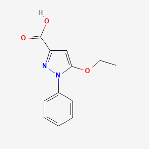 molecular formula C12H12N2O3 B1366954 5-ethoxy-1-phenyl-1H-pyrazole-3-carboxylic acid CAS No. 60872-15-3