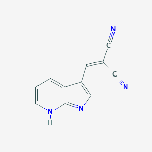 molecular formula C11H6N4 B136696 Propanedinitrile, 2-(1H-pyrrolo[2,3-B]pyridin-3-ylmethylene)- CAS No. 157561-99-4