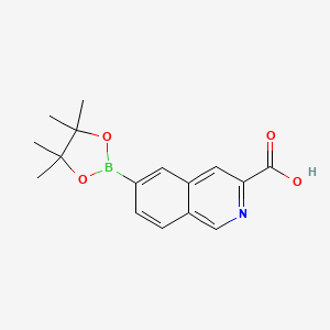molecular formula C16H18BNO4 B13669611 6-(4,4,5,5-Tetramethyl-1,3,2-dioxaborolan-2-yl)isoquinoline-3-carboxylic acid 