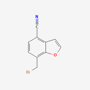 molecular formula C10H6BrNO B13669614 7-(Bromomethyl)benzofuran-4-carbonitrile 